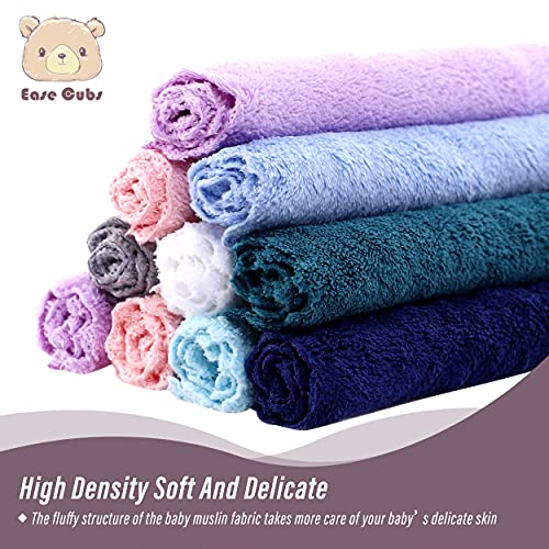 24 Pack Baby Washcloths - Ultra Soft Absorbent Wash Cloths for Baby and Newborn, Gentle on Sensitive Skin for Face and Body, 8" by 8" Multicolor