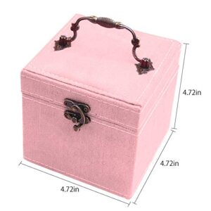 TINTON LIFE 2 Layers Sewing Kits with Vintage Box Sewing Accessories Supplies Kits for Adults Kids Beginner Travel Sewing Basket Metal Handle Pink