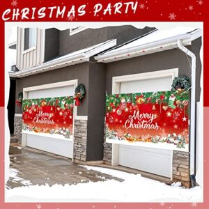 Christmas Holiday Garage Door Banner Snowflake Christmas Backdrop Decoration Door Cover Decoration Merry Christmas Banner Photography Backdrop Photo Props for Winter New Year Xmas Party (6 x 13ft)