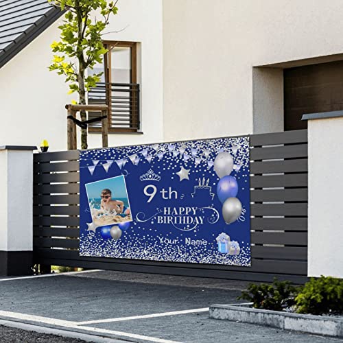 Custom Happy Birthday Banner Personalized Birthday Banner Sign With Photo/Name For Women Men Kid Birthday Party Indoor Outdoor Decorations Supplies 47x71inchs