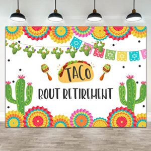 Lofaris Taco Bout Retirement Backdrop Mexican Fiesta Happy Retirement Sign Banner Decorations Neutral Cactus Llama Colorful Flags Photography Background Mexican Party Decorations Banner Props 7x5ft