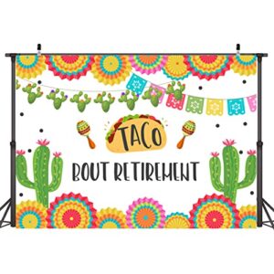 Lofaris Taco Bout Retirement Backdrop Mexican Fiesta Happy Retirement Sign Banner Decorations Neutral Cactus Llama Colorful Flags Photography Background Mexican Party Decorations Banner Props 7x5ft