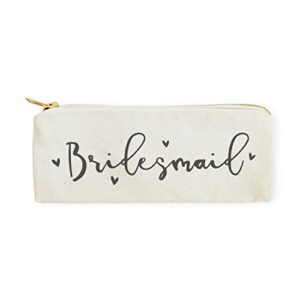 the cotton & canvas co. bridesmaid wedding cosmetic pouch, pencil case, bridal party gift and travel make up pouch