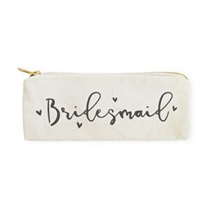 The Cotton & Canvas Co. Bridesmaid Wedding Cosmetic Pouch, Pencil Case, Bridal Party Gift and Travel Make Up Pouch