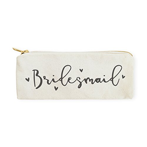 The Cotton & Canvas Co. Bridesmaid Wedding Cosmetic Pouch, Pencil Case, Bridal Party Gift and Travel Make Up Pouch