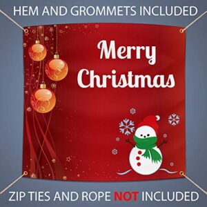 BANNER BUZZ MAKE IT VISIBLE Merry Christmas Banner, Holiday Christmas Decor Banner Sign, Heavy Duty 11 Oz Vinyl, Metal Grommets & Hemmed Edges, Perfect for Outdoor Home Garden Decor (6' X 2.5')