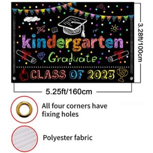 Littleloverly Kindergarten Graduation Banner Backdrop Party Decorations Class of 2022 Preschool Kids Congrats Grad Banner Outdoor Yard Sign Kindergarten Graduation