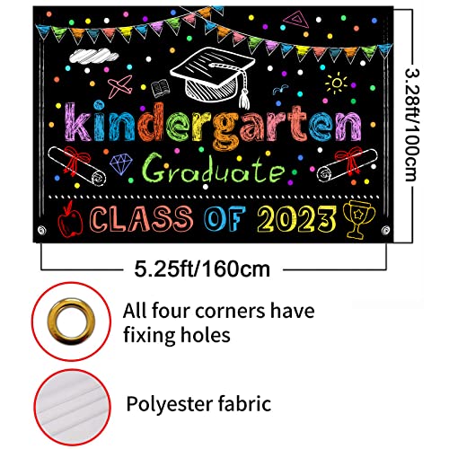 Littleloverly Kindergarten Graduation Banner Backdrop Party Decorations Class of 2022 Preschool Kids Congrats Grad Banner Outdoor Yard Sign Kindergarten Graduation