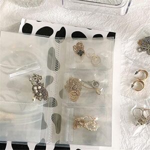 Transparent Jewelry Storage Book, Earring Organizer Book, Anti Oxidation Jewelry Storage, PVC, Anti Tarnish, Resealable (84 Grids +50pcs Jewelry Storage Bag)