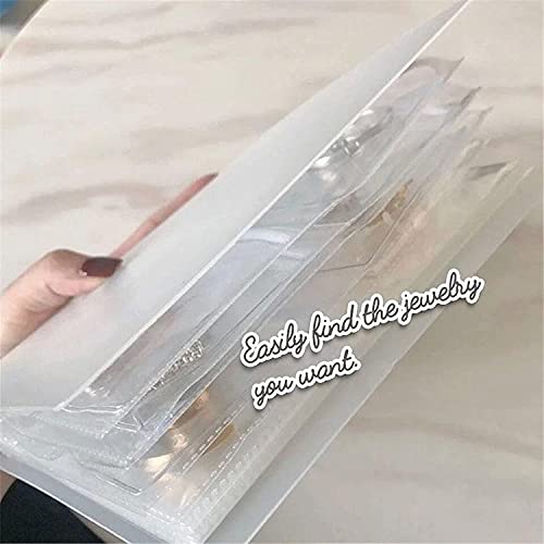 Transparent Jewelry Storage Book, Earring Organizer Book, Anti Oxidation Jewelry Storage, PVC, Anti Tarnish, Resealable (84 Grids +50pcs Jewelry Storage Bag)