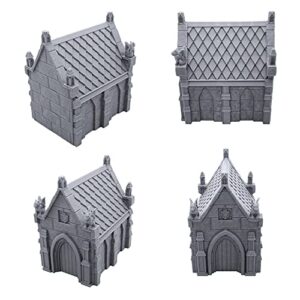 EnderToys Mausoleum Graveyard Scene, Terrain Scenery for Tabletop 28mm Miniatures Wargame, 3D Printed and Paintable