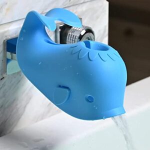 faucet cover bathtub baby tub – bath spout cover baby bathtub, faucet cover baby bathtub silicone whale for kids, toddlers, blue (alibebe)