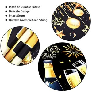 Happy New Year Decoration Set New Year Porch Sign Welcome New Year Banner Hanging Decoration for Indoor/Outdoor New Year Decoration New Year Party Gold New Year (2023)