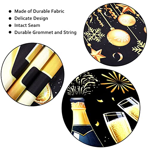 Happy New Year Decoration Set New Year Porch Sign Welcome New Year Banner Hanging Decoration for Indoor/Outdoor New Year Decoration New Year Party Gold New Year (2023)