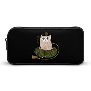 cat knitting pencil case pencil pouch coin pouch cosmetic bag office stationery organizer