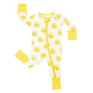 little sleepies baby pajama unisex, bamboo viscose zippy pjs, sunshine, 3-6m