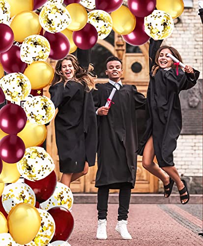 Graduation Party Decorations Maroon Gold 2023/Burgundy Gold Fall Birthday Party Decorations for Women Fall Balloons/Fall Party Decorations/Fall in love Bridal Shower Decorations