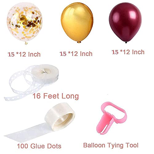 Graduation Party Decorations Maroon Gold 2023/Burgundy Gold Fall Birthday Party Decorations for Women Fall Balloons/Fall Party Decorations/Fall in love Bridal Shower Decorations