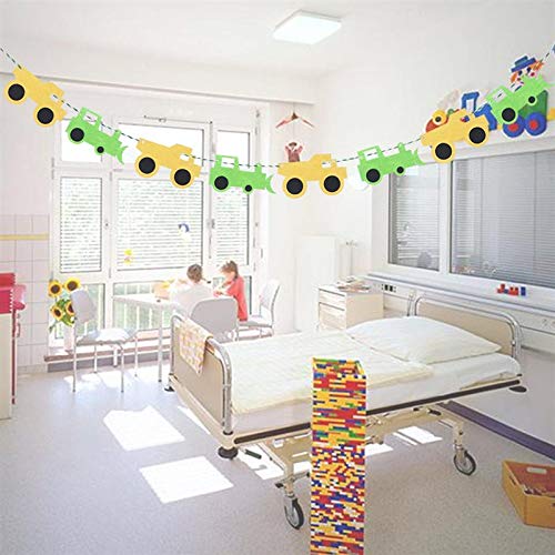 3 Meters Baby Boy Kid's Bedroom Banner Trucks Vehicles Bunting Garland Hanging Decorations for Birthday Party Decor