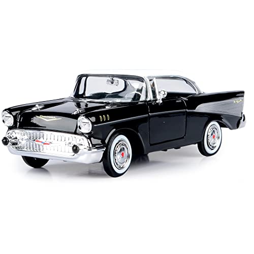 1957 Chevy Bel Air, Black - Motormax Premium American 73228 - 1/24 Scale Diecast Model Car