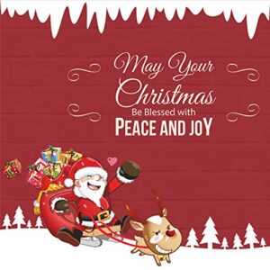 merry christmas wish banner, heavy duty 11 oz vinyl, christmas blessing banner, holiday christmas party decor sign with metal grommets & hemmed edges, perfect for indoor outdoor decor (6′ x 2.5′)