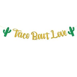 monmon & craft taco bout love banner / mexican fiesta themed bridal shower / engagement party decor / bachelorette / wedding party decorations rose gold glitter