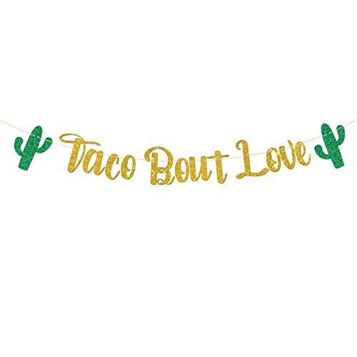 MonMon & Craft Taco Bout Love Banner / Mexican Fiesta Themed Bridal Shower / Engagement Party Decor / Bachelorette / Wedding Party Decorations Rose Gold Glitter