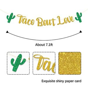 MonMon & Craft Taco Bout Love Banner / Mexican Fiesta Themed Bridal Shower / Engagement Party Decor / Bachelorette / Wedding Party Decorations Rose Gold Glitter