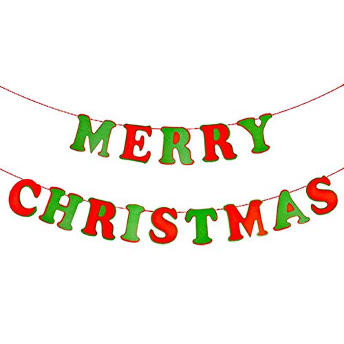 Merry Christmas Letter Banners Bunting Garland Wall and Door Hanging Decoration Xmas Tree Ornaments Home Party Christmas Decor