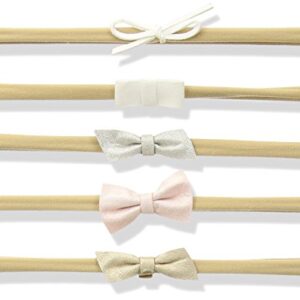 Mud Pie Baby Girls' Leather Bow 5 Piece Headband Set, Multi, One Size