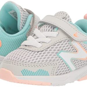 New Balance Kid's Dynasoft 545 V1 Hook and Loop Running Shoe, Summer Fog/Surf/Peach Glaze, 3 Infant