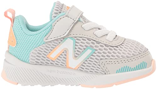 New Balance Kid's Dynasoft 545 V1 Hook and Loop Running Shoe, Summer Fog/Surf/Peach Glaze, 3 Infant