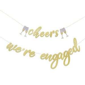 yesswl we’re engaged banner – engagement party decorations sign,wedding engagement banners, engaged party decoration, bride to be engagement banner decor