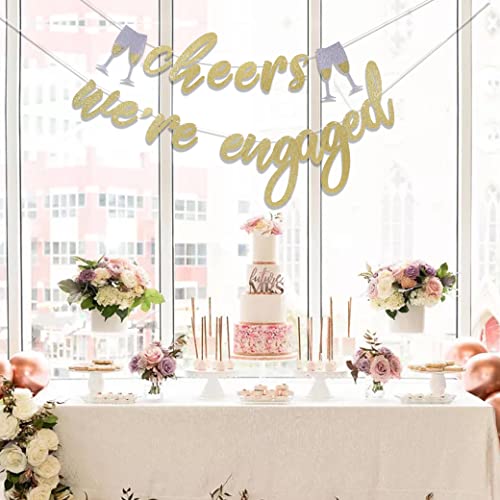 YESSWL We're Engaged Banner - Engagement Party Decorations Sign,wedding Engagement Banners, Engaged Party Decoration, Bride to Be Engagement Banner Decor