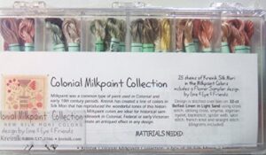 25 kreinik silk mori skeins colonial milkpaint collection with pattern storage box