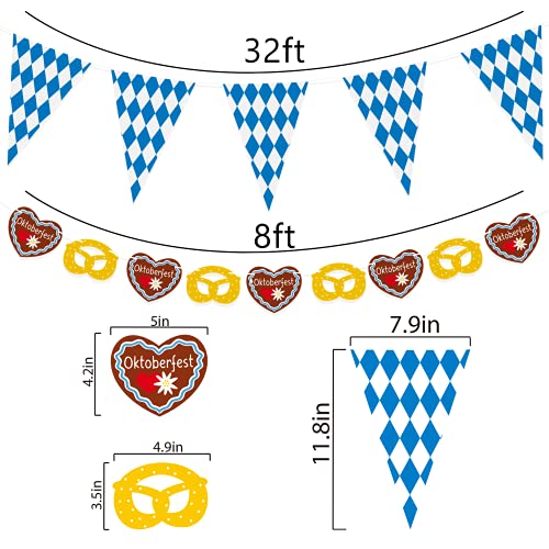 Dazonge 26ct Oktoberfest Decorations Kit | Pre-assembled 12 Oktoberfest Hanging Swirls with Cutouts, 12 Oktoberfest Balloons, 1 Oktoberfest Flag Pennant Banner and 1 Oktoberfest Cutout Garland | Oktoberfest Party Decorations