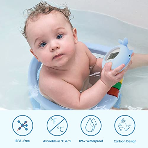 Baby Bath Bathtub Thermometer for Infant - Safety Bath Tub Water Temperature Digital Thermometer - Floating Bathing Toy Gift for Kids Newborn Mother with Flashing Temperature Warning