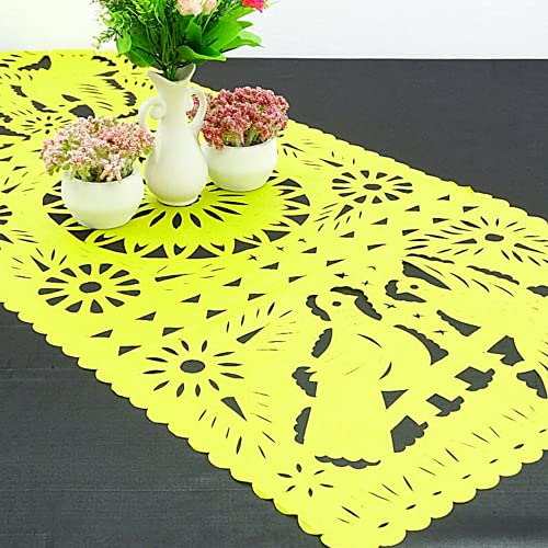 Mexican Table Runners, 6 Pack, Papel picado, 39x20 Inches, Bohemian Table Decorations, Mexican Party Theme, Cinco de Mayo, Mexico Wedding,