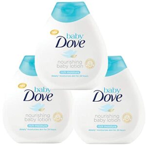 dove baby sensitive moisture nourishing baby lotion, fragrance free – 6.76 fl oz / 200 ml x pack of 3