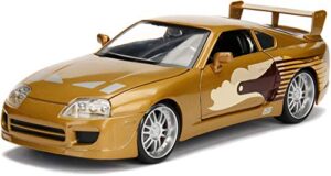 jada 2 fast 2 furious slap jack’s toyota supra die-cast collectible toy vehicle car, gold with decals, 1: 24 scale, copper