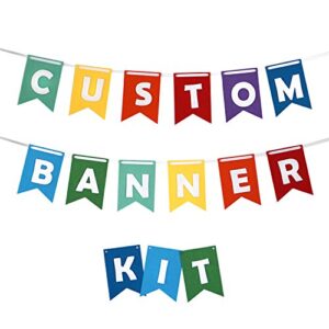 decomod premium felt custom banner kit bunting & letters laser cut customizable length – rainbow