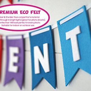 Decomod Premium Felt Custom Banner Kit Bunting & Letters Laser Cut Customizable Length - Rainbow