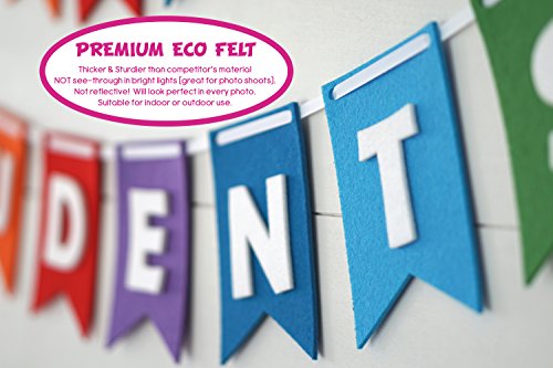 Decomod Premium Felt Custom Banner Kit Bunting & Letters Laser Cut Customizable Length - Rainbow