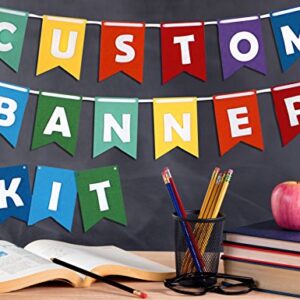 Decomod Premium Felt Custom Banner Kit Bunting & Letters Laser Cut Customizable Length - Rainbow