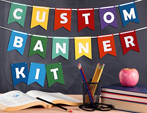 Decomod Premium Felt Custom Banner Kit Bunting & Letters Laser Cut Customizable Length - Rainbow