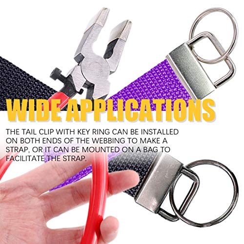 Swpeet 36 Sets 1" 25mm 3 Colors Key Fob Hardware with 1Pcs Key Fob Pliers , Glass Running Pliers Tools with Jaws, Studio Running Pliers Attach Rubber Tips Perfect for Key Fob