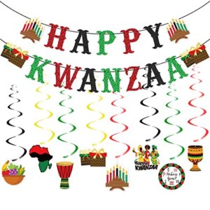 happy kwanzaa banner happy kwanzaa hanging swirls for african heritage holiday party mantle fireplace home decorations