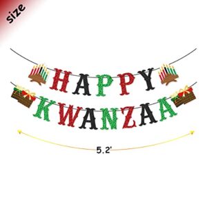 Happy Kwanzaa Banner Happy Kwanzaa Hanging Swirls for African Heritage Holiday Party Mantle Fireplace Home Decorations