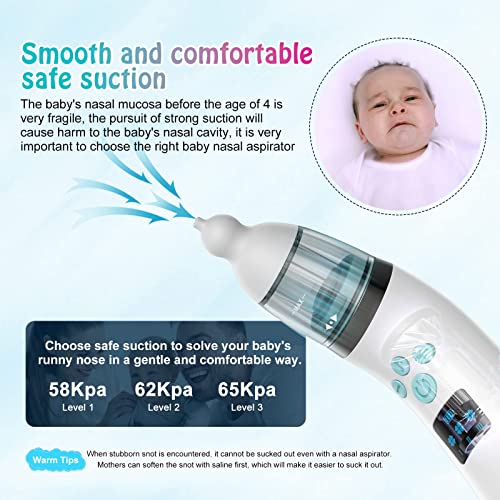 FEDOLOY Baby Nasal Aspirator, Electric Baby Nasal Aspirator, Care for Baby's Health, Only for Mothers to Choose The Right Electric Nose Sucker for Their Babies, White