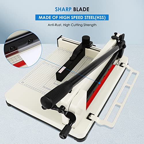 Heavy Duty Paper Cutter, 12" Guillotine Paper Cutter, Cortadora de Papel 500 Sheets Paper Trimmer with Double Safety Protection&Durable HSS Blade for Cutting Paper, Leather, PVC,Non-Woven Fabrics